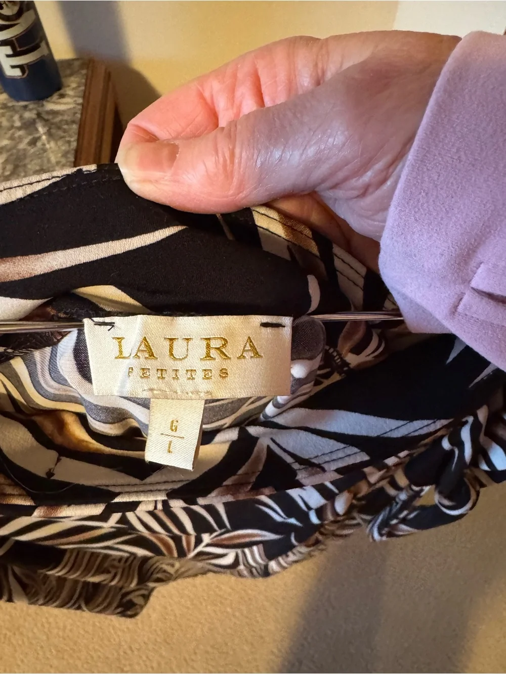 Black Tropical Leaf Print wrap skirt and top - Picture 4 of 9